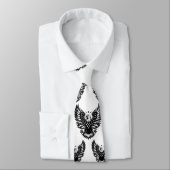 Patriotic Black & White American Flag Bald Eagle Krawatte (Gebunden)