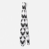 Patriotic Black & White American Flag Bald Eagle Krawatte (Vorderseite)