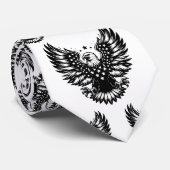 Patriotic Black & White American Flag Bald Eagle Krawatte (Gerollt)