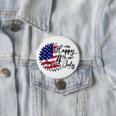 Patriotic Bloom - Glücklicher 4. Juli Button (Beispiel)