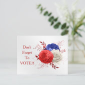 Patriotic Bloom Trio Vote Reminder Postkarte (Stehend Vorderseite)