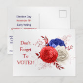 Patriotic Bloom Trio Vote Reminder Postkarte (Vorne/Hinten)