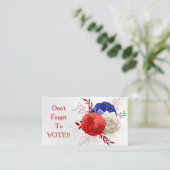 Patriotic Bloom Trio Vote Reminder Visitenkarte (Stehend Vorderseite)