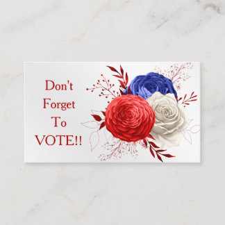 Patriotic Bloom Trio Vote Reminder Visitenkarte