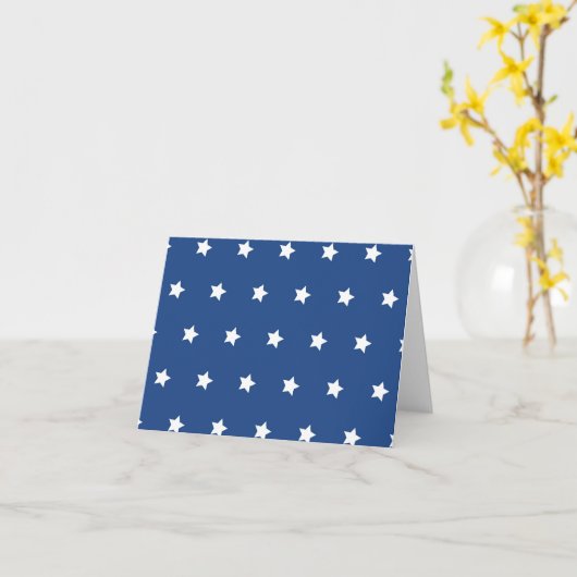 Patriotic Blue and White Stars Freedom Karte (Gelbe Blume)