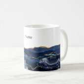 Patriotic Blue Gold Agate Kaffeetasse (VorderseiteRechts)