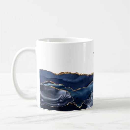 Patriotic Blue Gold Agate Kaffeetasse (Links)