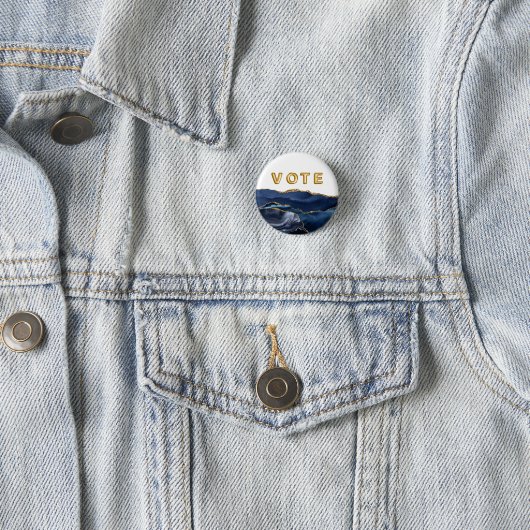 Patriotic Blue Gold Agate Vote Button (Beispiel)