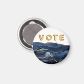 Patriotic Blue Gold Agate Vote Magnet (Vorderseite/Rückseite)
