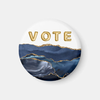 Patriotic Blue Gold Agate Vote Magnet