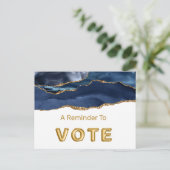 Patriotic Blue Gold Agate Vote Postkarte (Stehend Vorderseite)