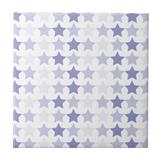 Patriotic Blue Ombre Stars Fliese (Vorderseite)