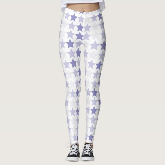 Patriotic Blue Ombre Stars Leggings (Vorderseite)