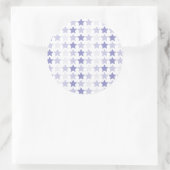 Patriotic Blue Ombre Stars Runder Aufkleber (Tasche)