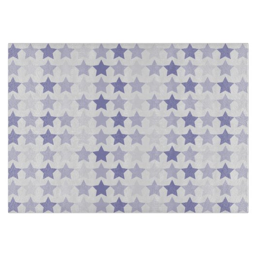 Patriotic Blue Ombre Stars Schneidebrett (Vorderseite)