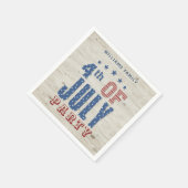 Patriotic Blue Red Stars Streifen | 4. Juli Serviette (Ecke)