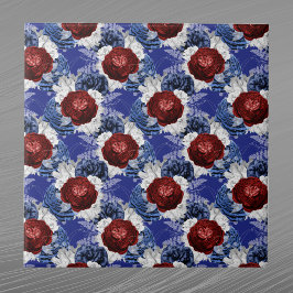 Patriotic Blue Rote Rose Bouquet Fliese