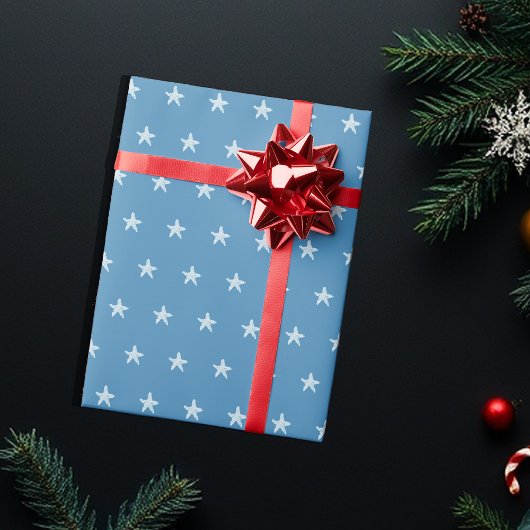 Patriotic Blue Star Flag Muster Geschenkpapier
