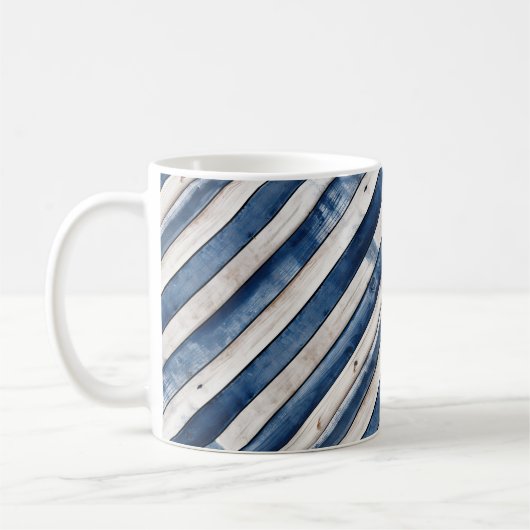 Patriotic Blue Stripe Wood Kaffeetasse (Links)