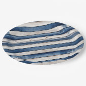 Patriotic Blue Stripe Wood Pappteller (Schrägansicht)