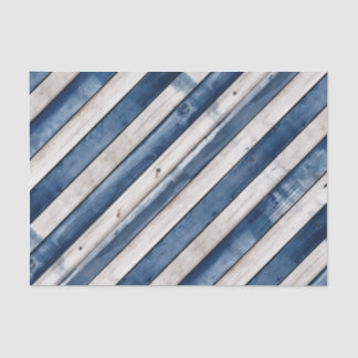 Patriotic Blue Stripe Wood Seidenpapier