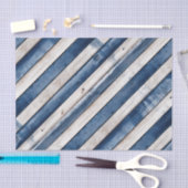 Patriotic Blue Stripe Wood Seidenpapier (Handwerk)