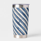 Patriotic Blue Stripe Wood Thermobecher (Links)