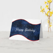 Patriotic Blue Wave Birthday Karte (Gelbe Blume)