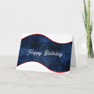 Patriotic Blue Wave Birthday Karte