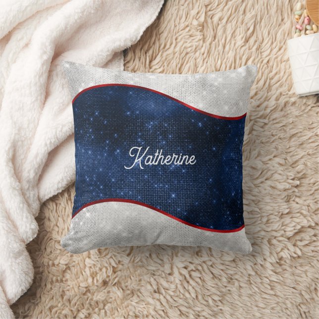 Patriotic Blue Wave Kissen (Decke)