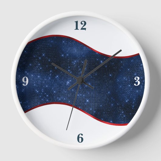 Patriotic Blue Wave Uhr (Vorderseite)