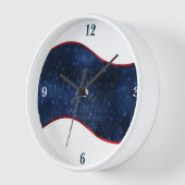 Patriotic Blue Wave Uhr (Winkel)