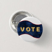 Patriotic Blue Wave Vote Button (Vorne & Hinten)