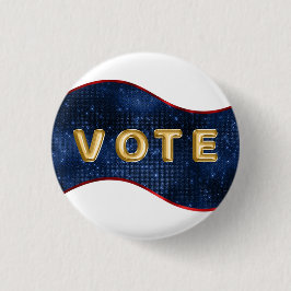 Patriotic Blue Wave Vote Button