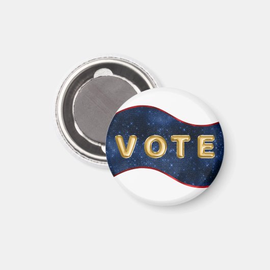 Patriotic Blue Wave Vote Magnet (Vorderseite/Rückseite)