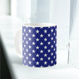 Patriotic Blue White Star Kaffeetasse