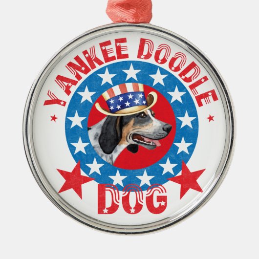 Patriotic Bluetick Ornament Aus Metall (Vorne)