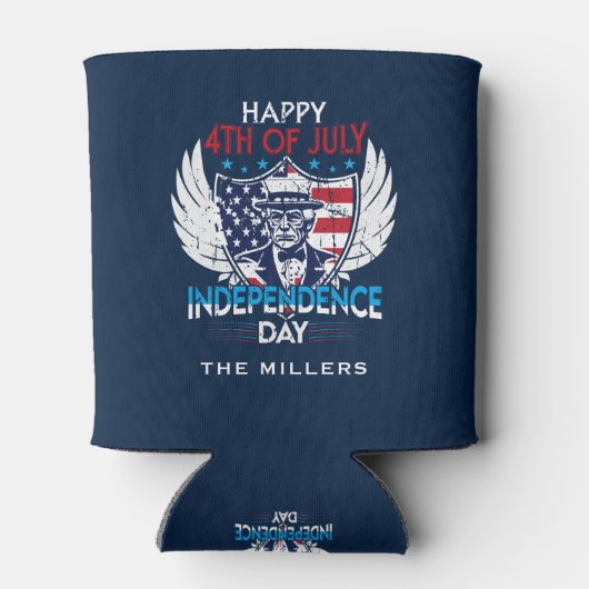 Patriotic Bold Benutzerdefinierter Adler Text Dosenkühler (Rückseite)