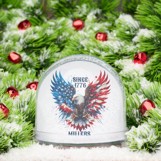 Patriotic Bold Eagle Snow Globe Schneekugeln (Weihnachten)