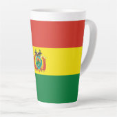 Patriotic Bolivia Flag Latte Tasse (Rechte Ecke)
