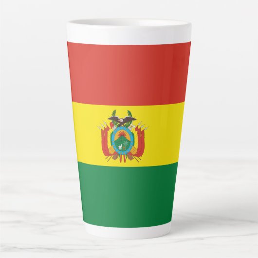 Patriotic Bolivia Flag Latte Tasse (Vorderseite)
