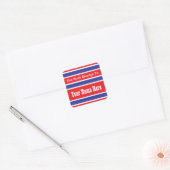 Patriotic Book Ownership Label Square Sticker (Umschlag)
