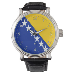Patriotic Bosnien-Herzegowina Flag Wrist Watch Armbanduhr