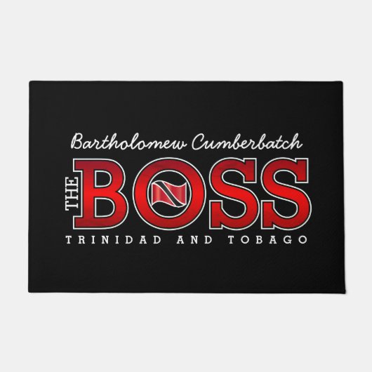 Patriotic BOSS Trinidad and Tobago Flag and NAME Fußmatte (Vorderseite)