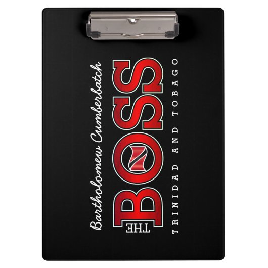 Patriotic BOSS Trinidad and Tobago Flag and NAME Klemmbrett (Vorderseite)