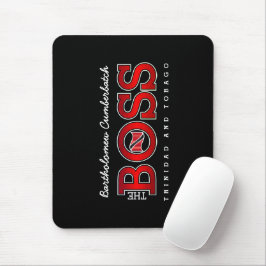 Patriotic BOSS Trinidad and Tobago Flag and NAME Mousepad
