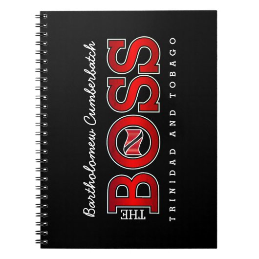 Patriotic BOSS Trinidad and Tobago Flag and NAME Notizblock (Vorderseite)