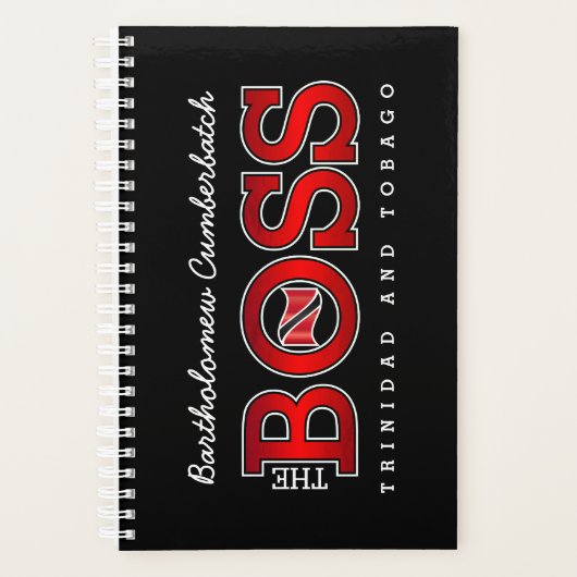 Patriotic BOSS Trinidad and Tobago Flag and NAME Planer (Vorderseite)