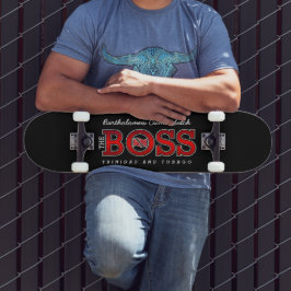 Patriotic BOSS Trinidad and Tobago Flag and NAME Skateboard
