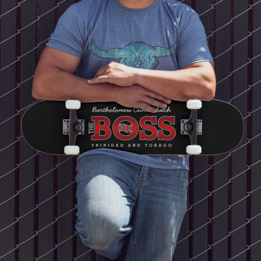 Patriotic BOSS Trinidad and Tobago Flag and NAME Skateboard (Außenbereich 3)